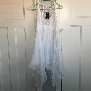 NWT Guess white lace-back summer dress- sz 8